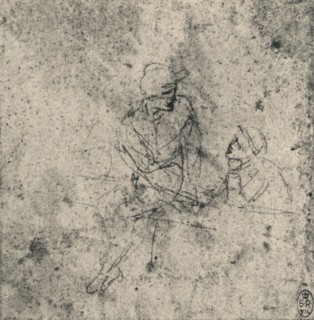 'Two Figures in Conversation', c1480 (1945). Artist: Leonardo da Vinci.