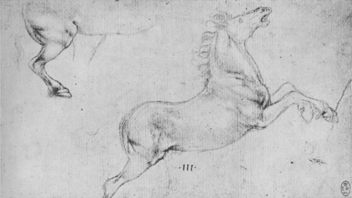 'Studies of a Rearing Horse and a Horse's Hind-Quarters', c1480 (1945). Artist: Leonardo da Vinci.