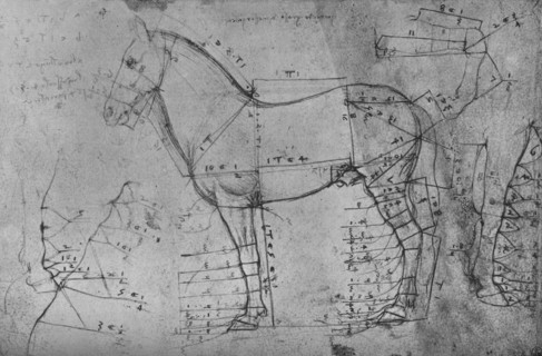 'Measured Drawing of a Horse in Profile to the Left', c1480 (1945). Artist: Leonardo da Vinci.