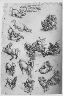 'Sheet of Studies of Horses, a Cat and of St. George and the Dragon', c1480 (1945). Artist: Leonardo da Vinci.