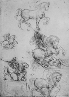 'Five Studies of Horses and Riders', c1480 (1945). Artist: Leonardo da Vinci.