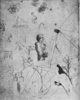 'Profile of an Old Man, Plants, Geometrical Figures, Etc.', c1480 (1945). Artist: Leonardo da Vinci.