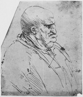'A Grotesque Profile of a Man to the Right', c1480 (1945). Artist: Leonardo da Vinci.