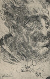 'Grotesque Head of a Man Turned Three-Quarters to the Right', c1480 (1945). Artist: Leonardo da Vinci.