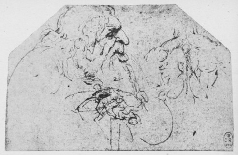 'Half-Length of an Old Man Leaning on a Stick', c1480 (1945). Artist: Leonardo da Vinci.