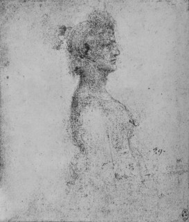 'Half-Length of a Young Woman in Profile to the Right', c1480 (1945). Artist: Leonardo da Vinci.
