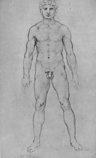 'A Nude Man seen from the Front', c1480 (1945). Artist: Leonardo da Vinci.