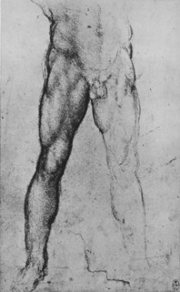 'Study of the Lower Half of a Nude Man Facing to the Front', c1480 (1945). Artist: Leonardo da Vinci.