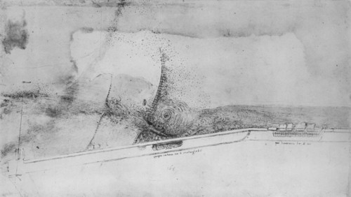 'Plan of an Embankment for Diverting the Arno', c1480 (1945). Artist: Leonardo da Vinci.