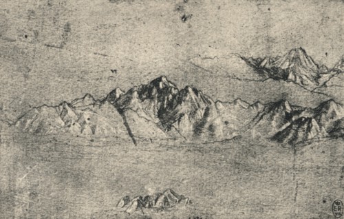 'Study of Mountain Ranges', c1480 (1945). Artist: Leonardo da Vinci.