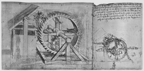 'A Large Wheel Which Is Resolved and Fires Four Crossbows in Succession', c1480, (1945). Artist: Leonardo da Vinci.