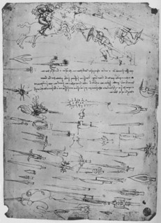 'Studies of Foot-Soldiers Attacking Horsemen with Lances to Which Shields', c1480, (1945) Artist: Leonardo da Vinci.