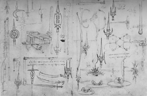 'Various Arms of Offence and Defence', c1480 (1945). Artist: Leonardo da Vinci.
