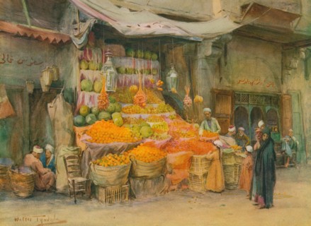 'A Fruit-Stall at Bulak', c1905, (1912). Artist: Walter Frederick Roofe Tyndale.