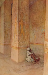 'The Birth Colonnade in the Temple of Hatshepsut', c1905, (1912). Artist: Walter Frederick Roofe Tyndale.