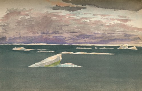 'Off the Edge of the Ice - Gathering Storm, 14th September 1893, (1897). Artist: Fridtjof Nansen.