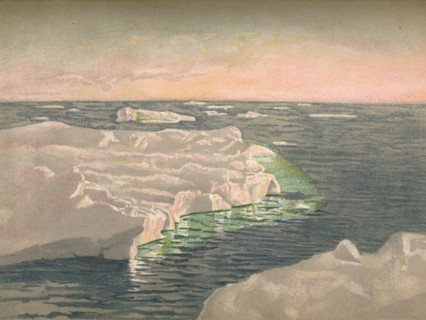 'At Sunset, 22nd September 1893. Water-Colour Sketch', 1893, (1897). Artist: Fridtjof Nansen.