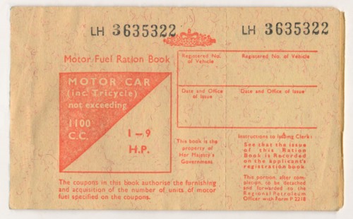 'Motor Fuel Ration Book', c1973. Artist: Unknown.