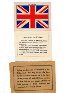 'Union Jack car transfers', c1960s. Artist: Unknown.