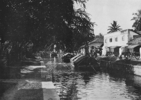 'Negombo Canal, Showing Padda Boats', c1890, (1910). Artist: Alfred William Amandus Plate.
