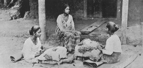'Lace Makers. - Ceylon Lace is entirely hand made', c1890, (1910). Artist: Alfred William Amandus Plate.