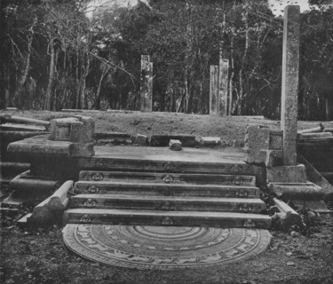 'The Ruined Cities of Anuradhapura. Moonstone and Steps', c1890, (1910). Artist: Alfred William Amandus Plate.