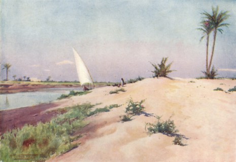 'On the Ismailia Canal, near Tel-El-Kebir', c1880, (1904). Artist: Robert George Talbot Kelly.