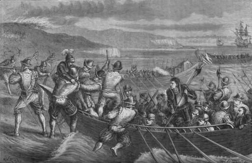 'Attack on the Isle of Wight',  July 1545, (c1880). Artist: Unknown.