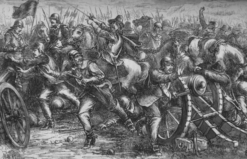 'Attack on Leith', c1560, (c1880). Artist: Unknown.