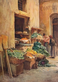 'The Green-grocer shop', c1910, (1912). Artist: Walter Frederick Roofe Tyndale.