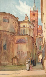 'The Romanesque Church at Albenga', c1910, (1912). Artist: Walter Frederick Roofe Tyndale.