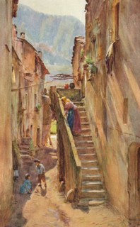 'Vicolo del Ponte, Villa Nuova di Albenga', c1910, (1912). Artist: Walter Frederick Roofe Tyndale.
