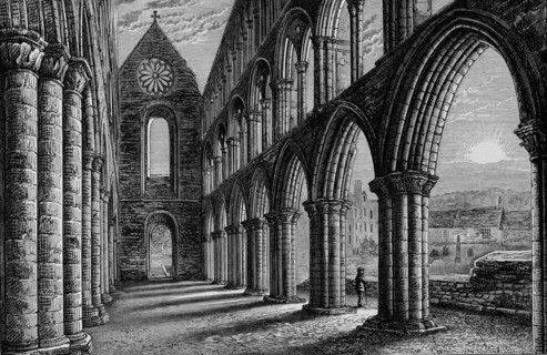 'Nave Looking West', Jedburgh Abbey, c1880, (1897). Artist: Alexander Francis Lydon.