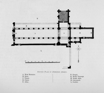 'Ground Plan of Jedburgh Abbey', 1897. Artist: Unknown.