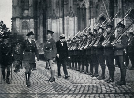 'Inspection of troops at the foot of Cologne Cathedral', 1919, (1945).