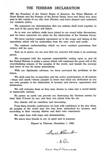 'The Teheran Declaration', 1943, (1945). Artist: Unknown.