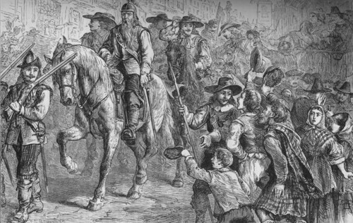 'General Dalzell Entering Edinburgh', July 1666, (c1880). Artist: Unknown.