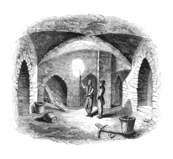 'Vault beneath the Old House of Lords', 1845. Artist: Unknown.
