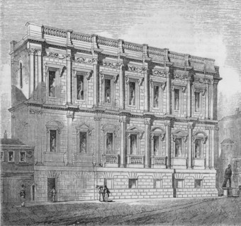 'Eastern Front of the Banqueting room, Whitehall', 1835, (1845). Artist: John Jackson.