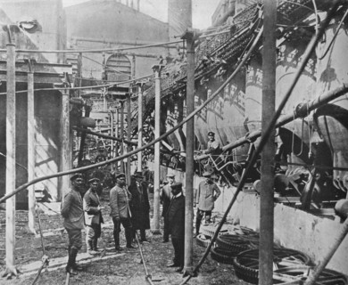 'A factory wrecked by the Russians to prevent its being any use to the Germans', 1915. Artist: Unknown.