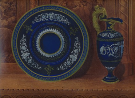 'Porcelain Ewer & Plateau', 1863.  Artist: Robert Dudley.