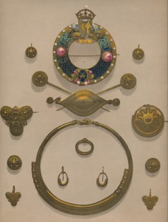 'Gold Ornaments and Brooch', 1863.  Artist: Robert Dudley.