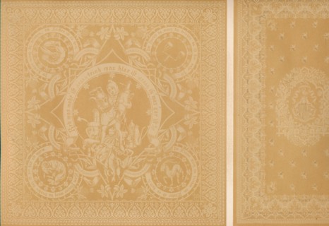 'Damask Linen by Mr C. Faber, Stuttgart  and Messrs. Burre Bros. Dumferline', 1863. Artist: Robert Dudley.