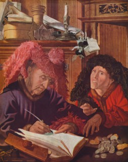 'Two Bankers or Usurers', c1540, (1939). Artist: Marinus van Reymerswaele.