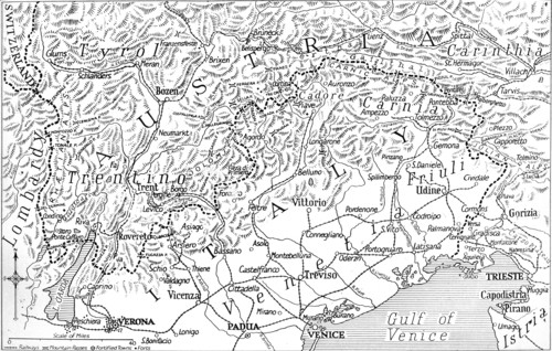 'The Austrian Frontier of Italy', 1915. Artist: Unknown.