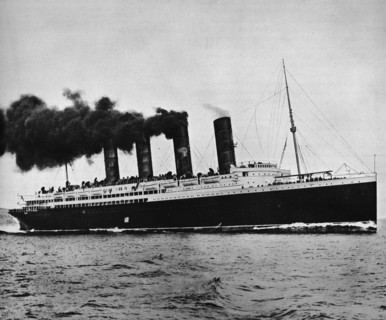 'The Lusitania at full speed', 1915. Artist: Unknown.