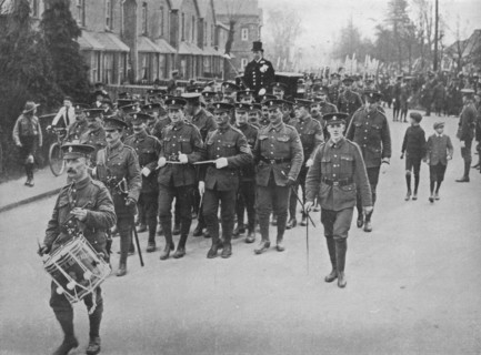 'Sergeants hauling the bridal coach from the church', 1915. Artist: Unknown.