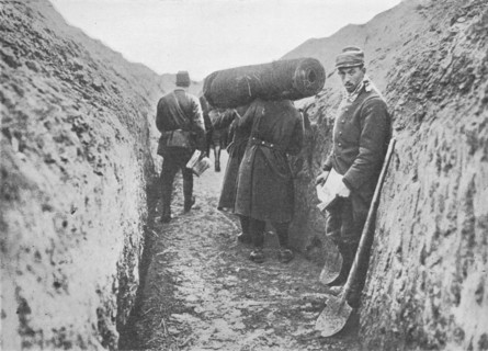 'In one of the French trenches', 1914. Artist: Unknown.
