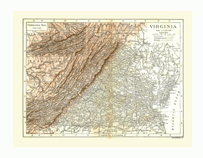 Map of Virginia, USA, c1900. Artist: Carl Hentschel.