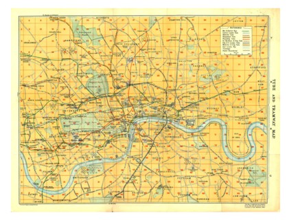 Map of Tube and Tramway, c1922. Artist: HM Stationery Office.